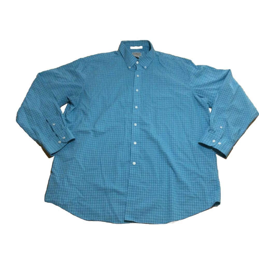 LL Bean LS Wrinkle Resistant Shirt Plaid Item 275569 Men XL Reg Traditional Fit